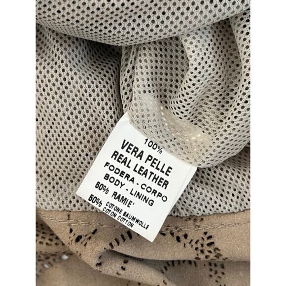 Vintage Vera Pelle Womens 8 Jacket Antica Pelleria Real Italian Leather Silk - Picture 15 of 16